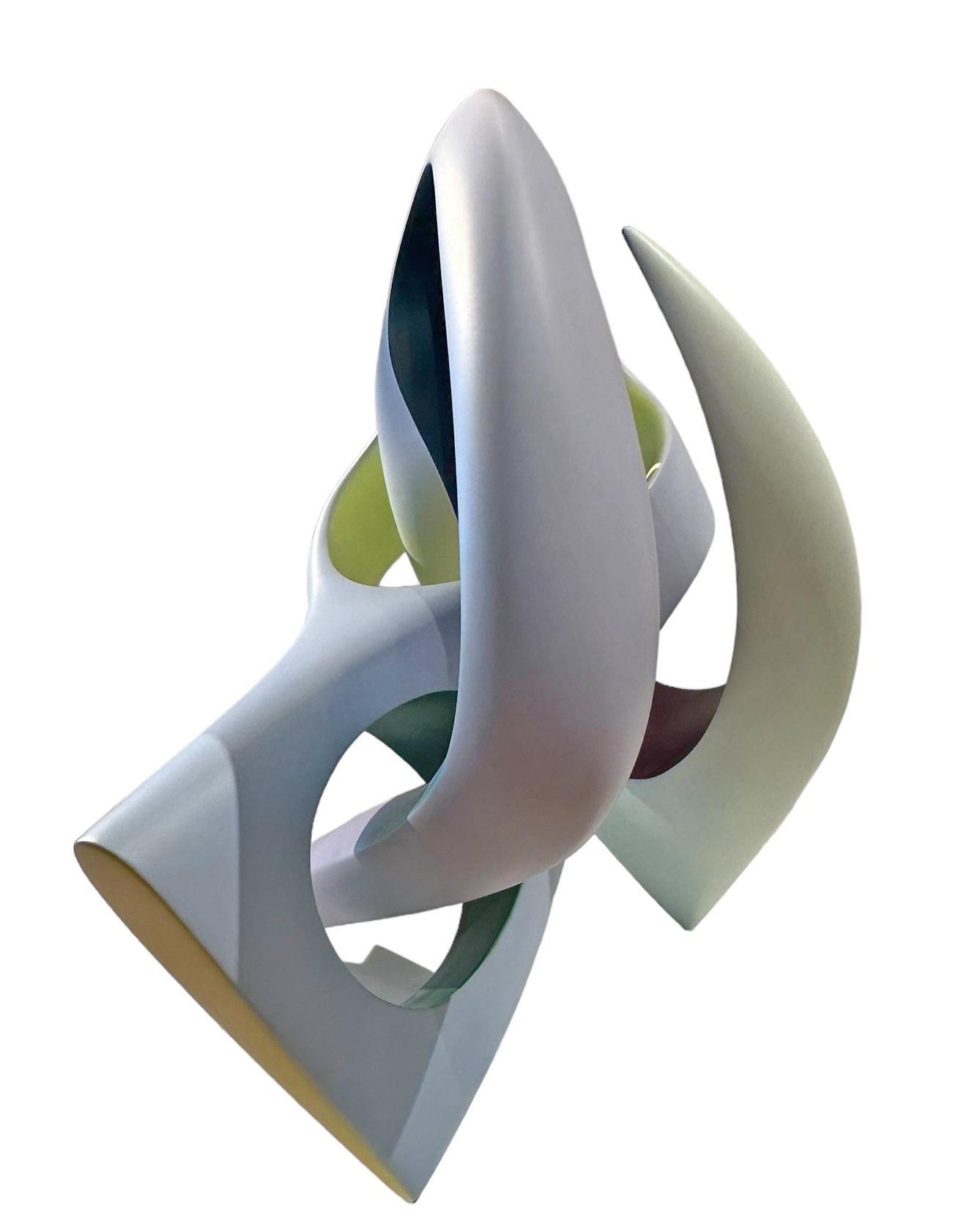 Fine XX secolo Passaggio elicoidale, scultura astratta, forma geometrica intrecciata dai colori vivaci in vendita