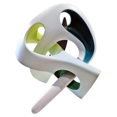 Helical Passage, Abstract Sculpture, Brightly Colored Intertwined Geometric Form