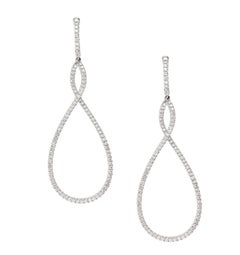 Helical-Shaped Earrings with 1.40 ct of Diamonds. Gold 18 kt White