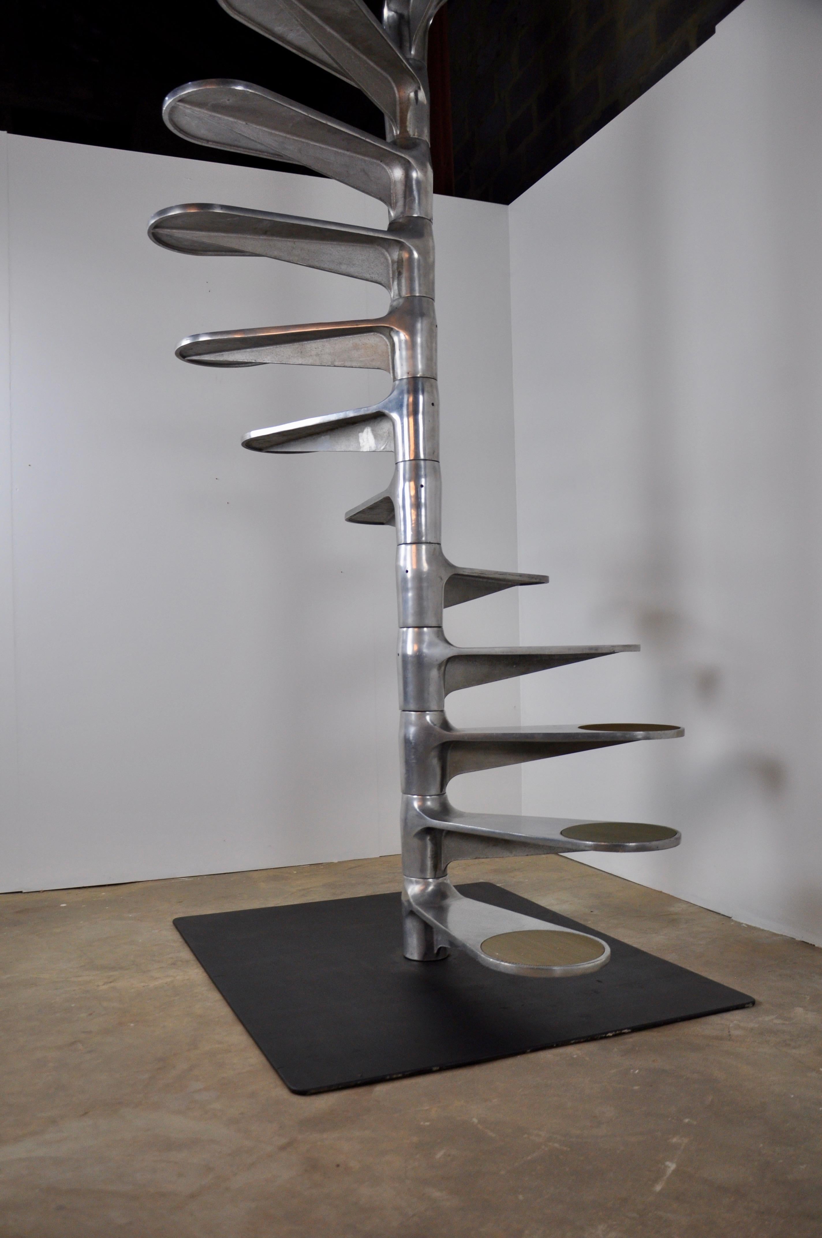 French Helical Staircase by Roger Tallon for Galerie Lacloche, 1980s
