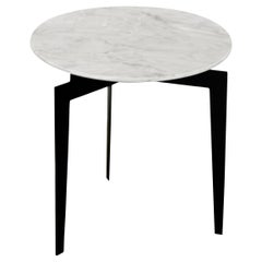 Hélice steel and white marble Side Table