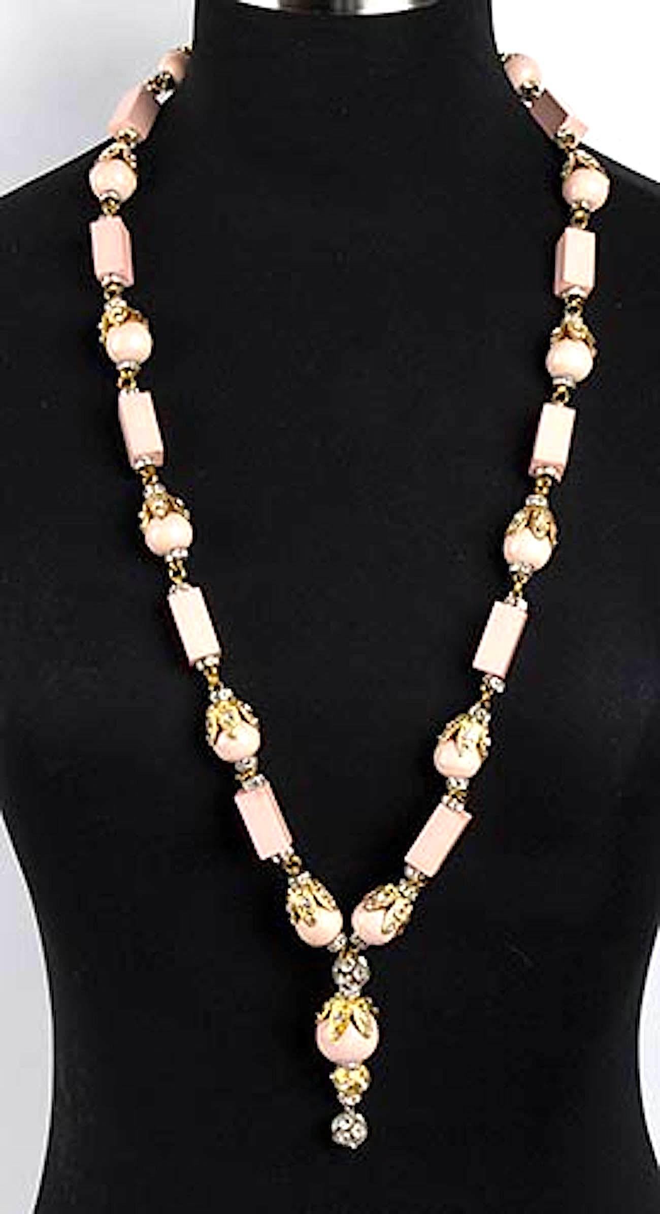 Principessa Helietta Caracciolo Faux Pink Coral Necklace 10