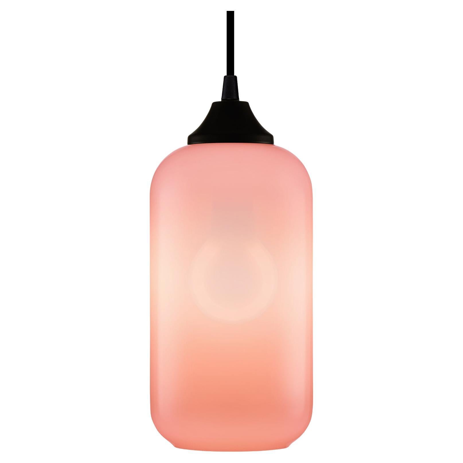 Helio Chroma Flamingo Handblown Modern Glass Pendant Light, Made in the USA For Sale