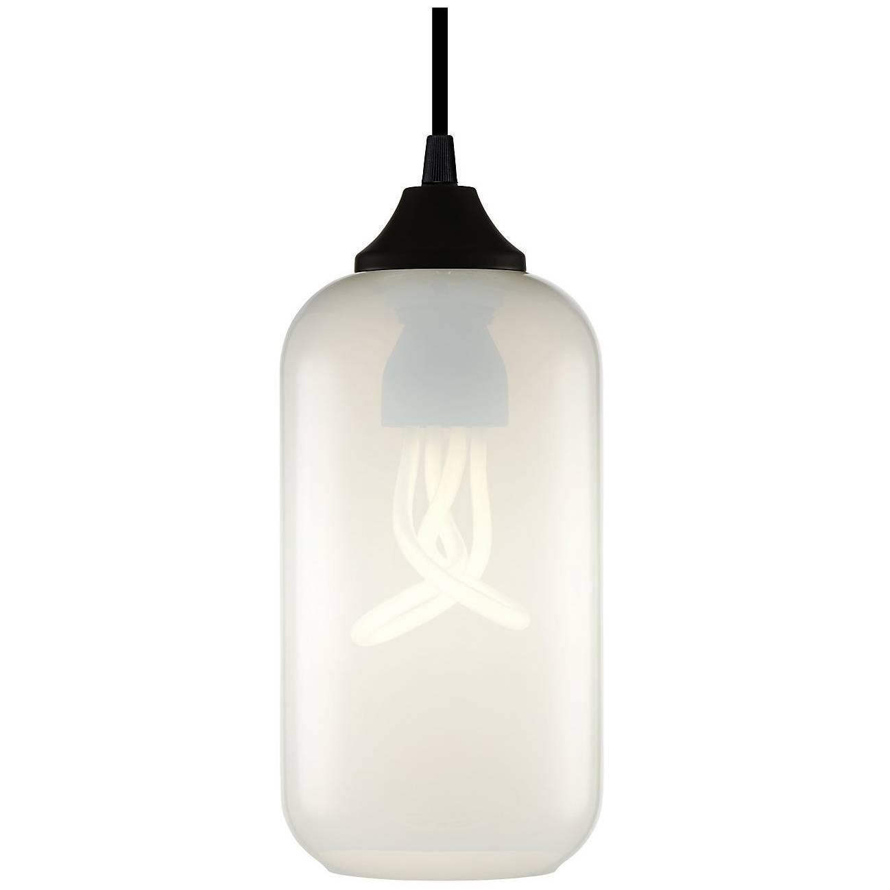 Helio Chroma Opaline Handblown Modern Glass Pendant Light, Made in the USA For Sale