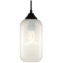 Lámpara colgante Helio Chroma Opaline de cristal soplado moderno, fabricada en EE.UU.