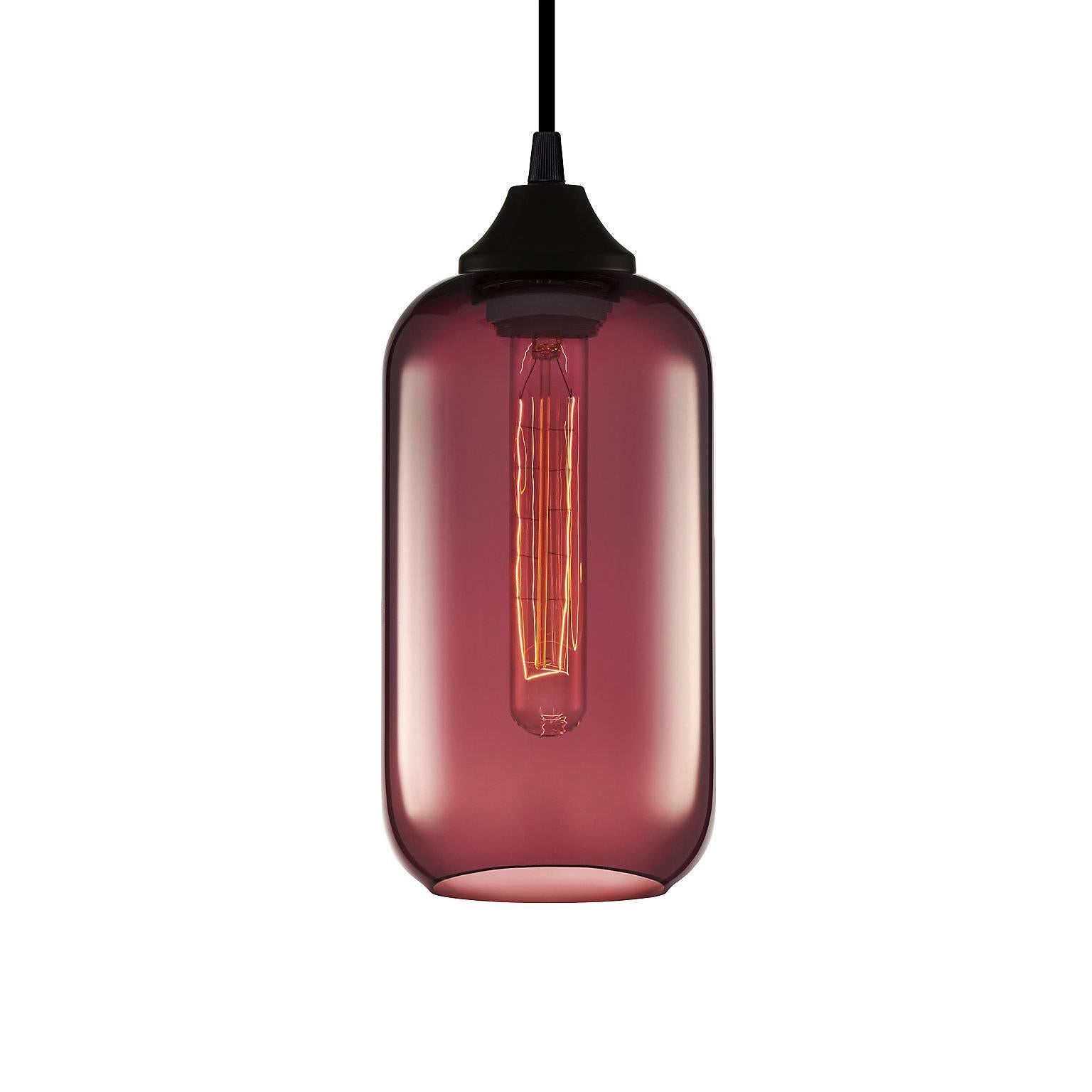Helio Prisma Gris Lámpara Colgante Moderna de Cristal Soplado a Mano, Fabricada en EE.UU. Moderno en venta