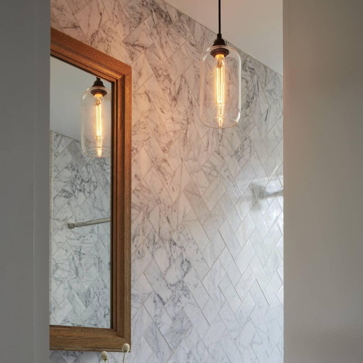 Helio Prisma Gris Lámpara Colgante Moderna de Cristal Soplado a Mano, Fabricada en EE.UU. Estadounidense en venta