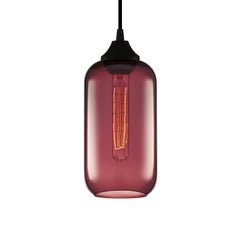 Lampada a sospensione moderna in vetro soffiato a mano Helio Prisma Plum, Made in USA