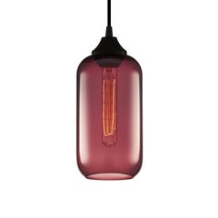 Helio Prisma Plum Handblown Modern Glass Pendant Light, Made in the USA