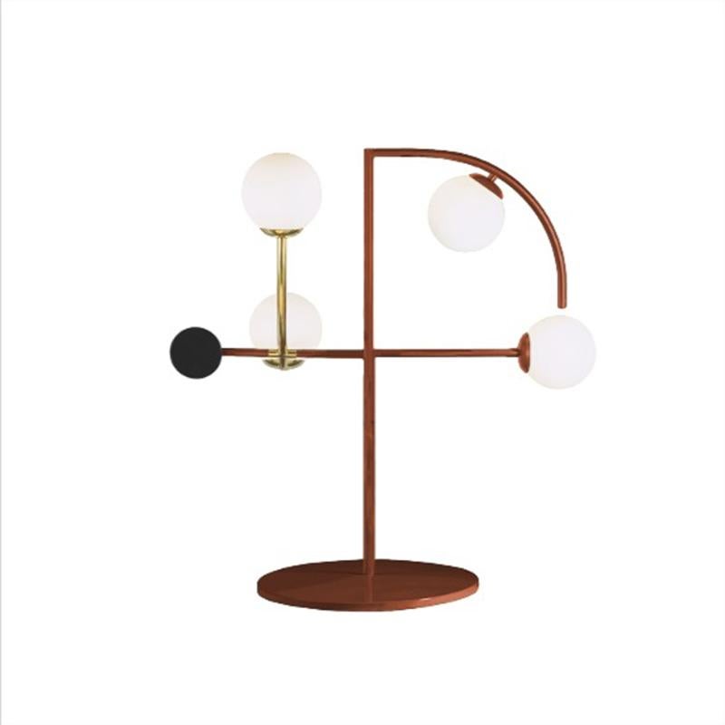 Part ambient light, part artwork, Helio table lamp will highlight any space in all the right ways thanks to its opal glass globes and sleek brass details. Made to order and color customizable.

A collection that is raw and expressive yet