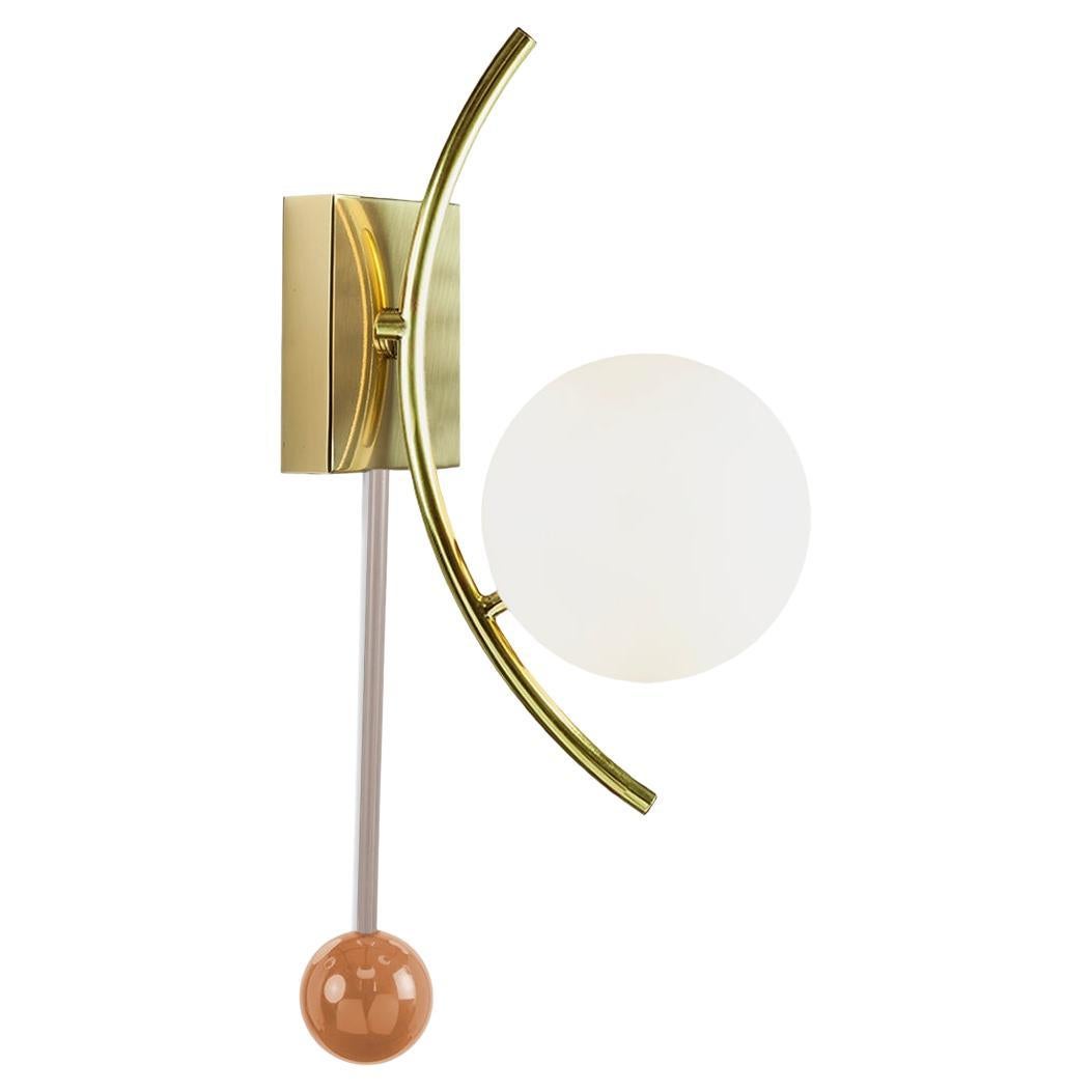 Helio Wall Sconce Polished Brass, Gold, Taupe and Powder Structure For Sale