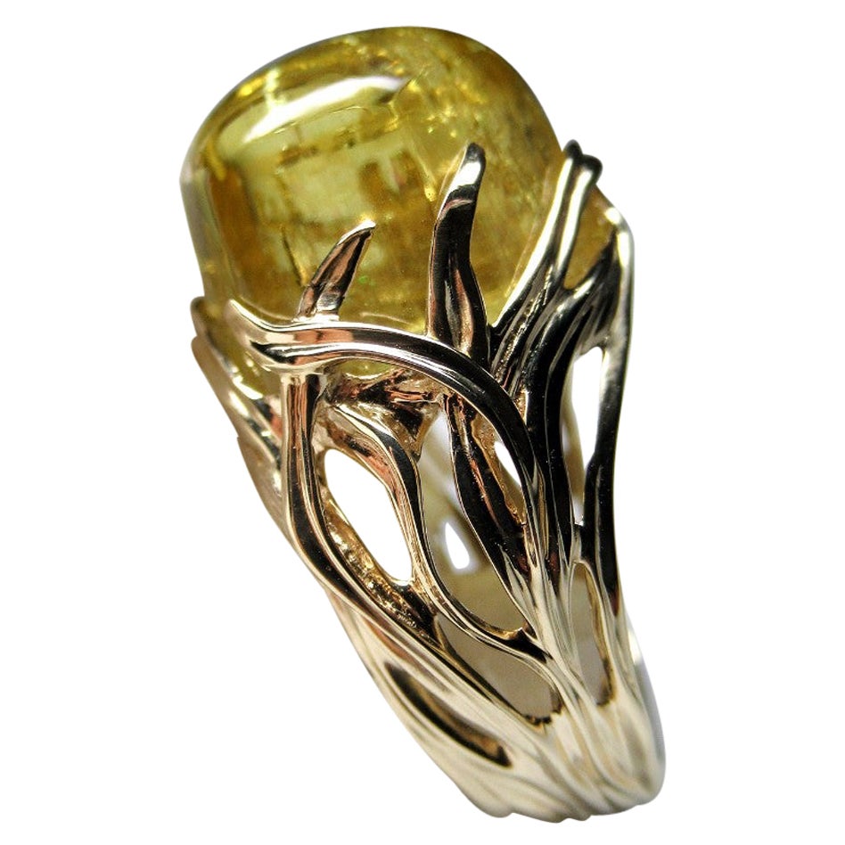 Bague en or Heliodor Béryl jaune Pissenlit Vivid Yellow