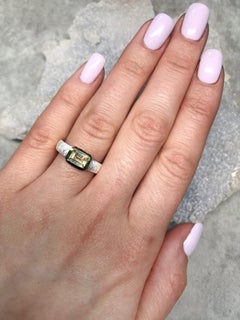 Heliodor Silver Ring 18K Gold Plated Yellow Beryl Gemstone