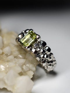 Heliodor Silver Ring Natural Gold Beryl Yellow Gemstone