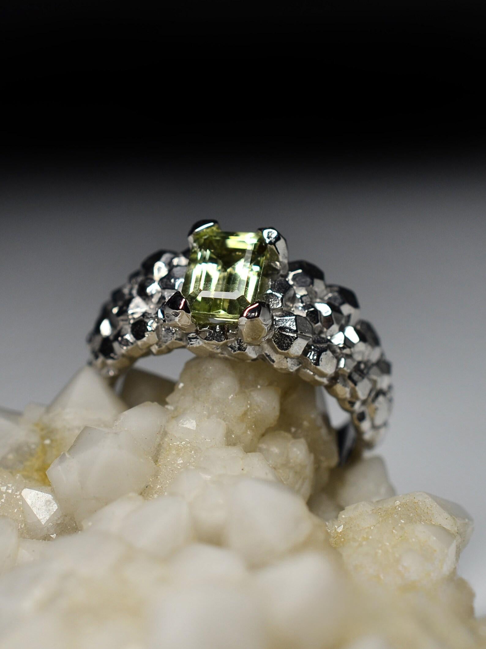 Anello Heliodor in argento Oro naturale Berillo giallo Gemma in vendita 3