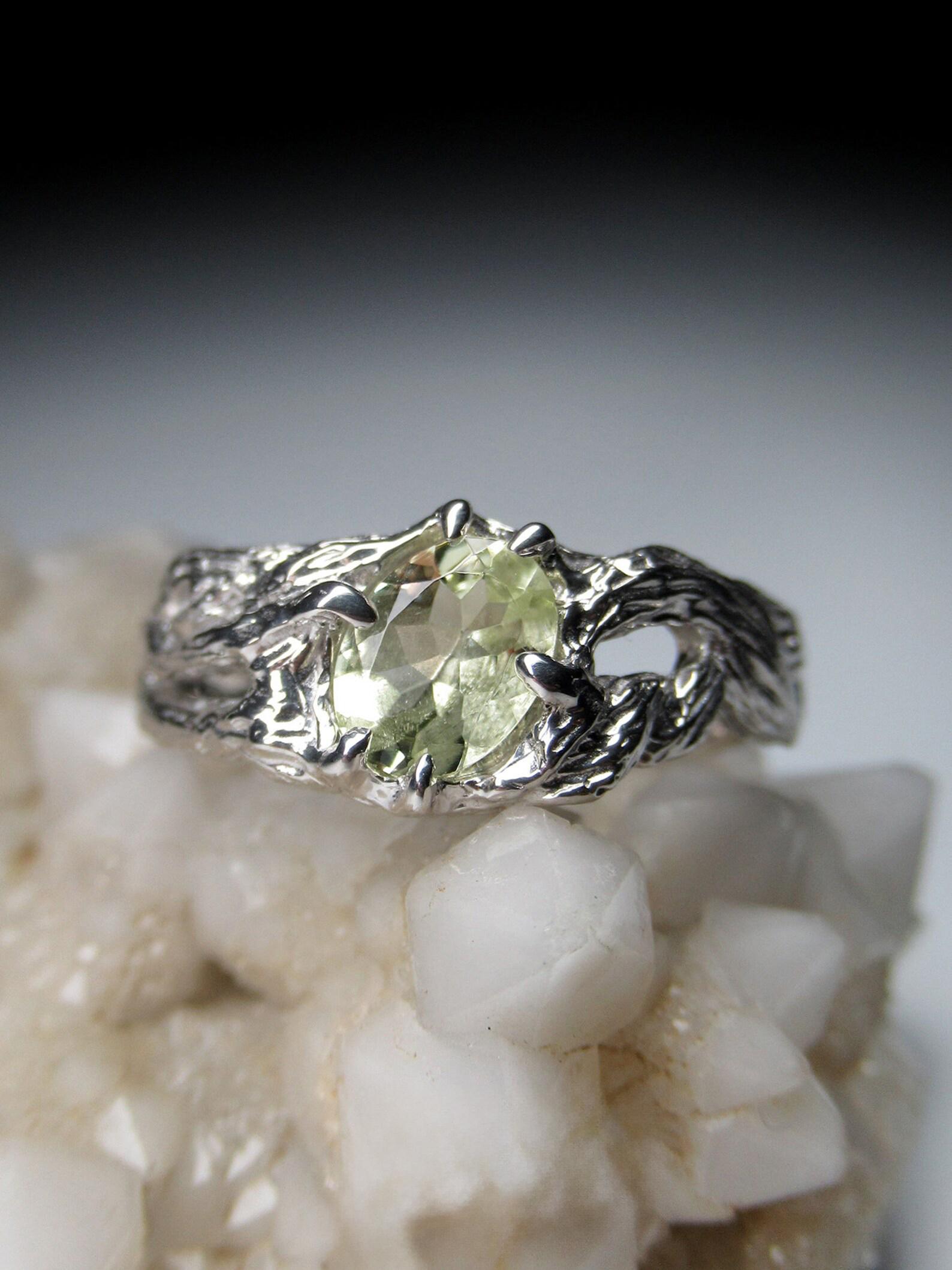 Anello in argento A. Silver Anello in oro giallo naturale con berillo, gioielli di fidanzamento In condizioni Nuovo in vendita a Berlin, DE