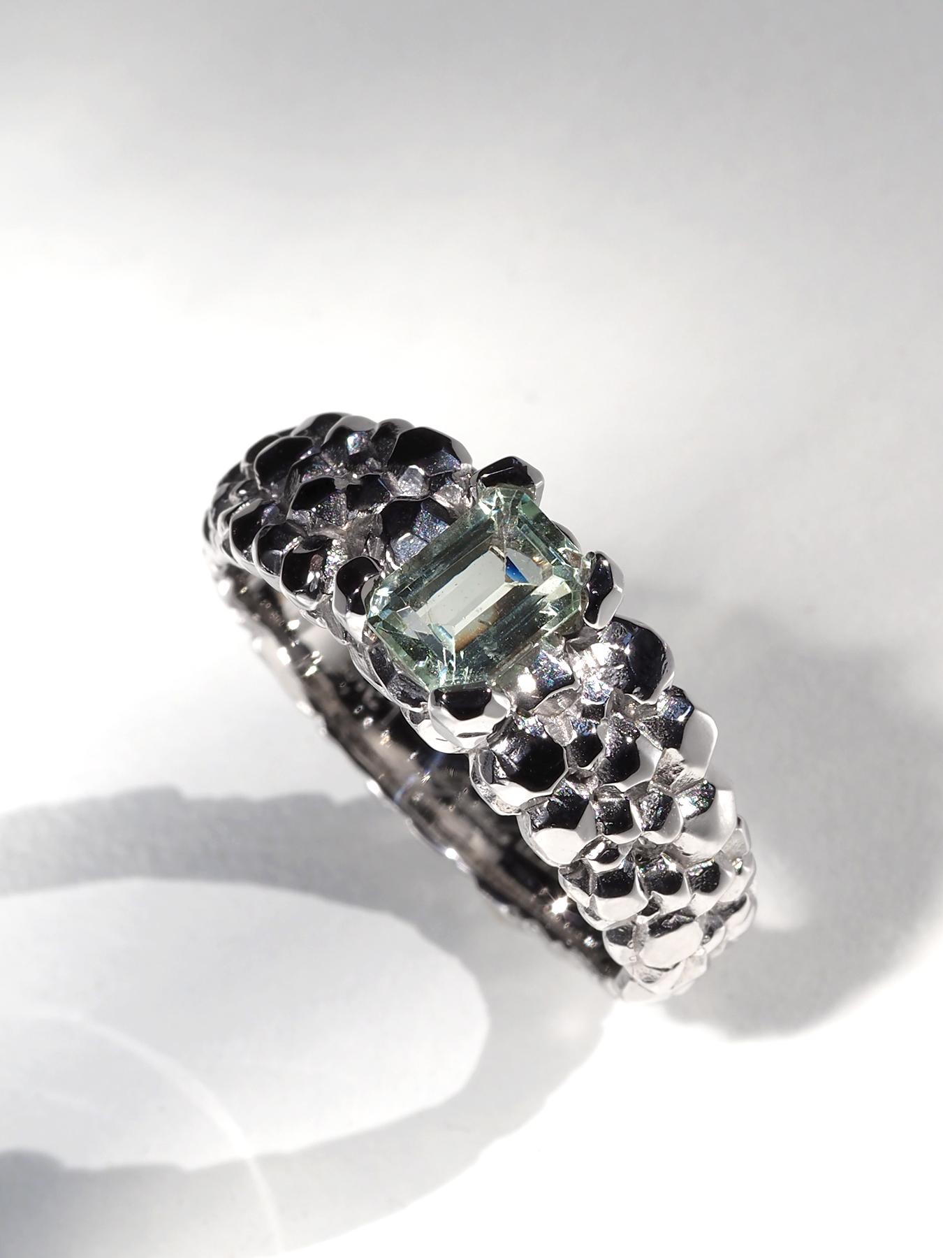 Heliodoro Anillo Berilo Oro Blanco Certificado Verde Compromiso Regalo aniversario gia en venta 6