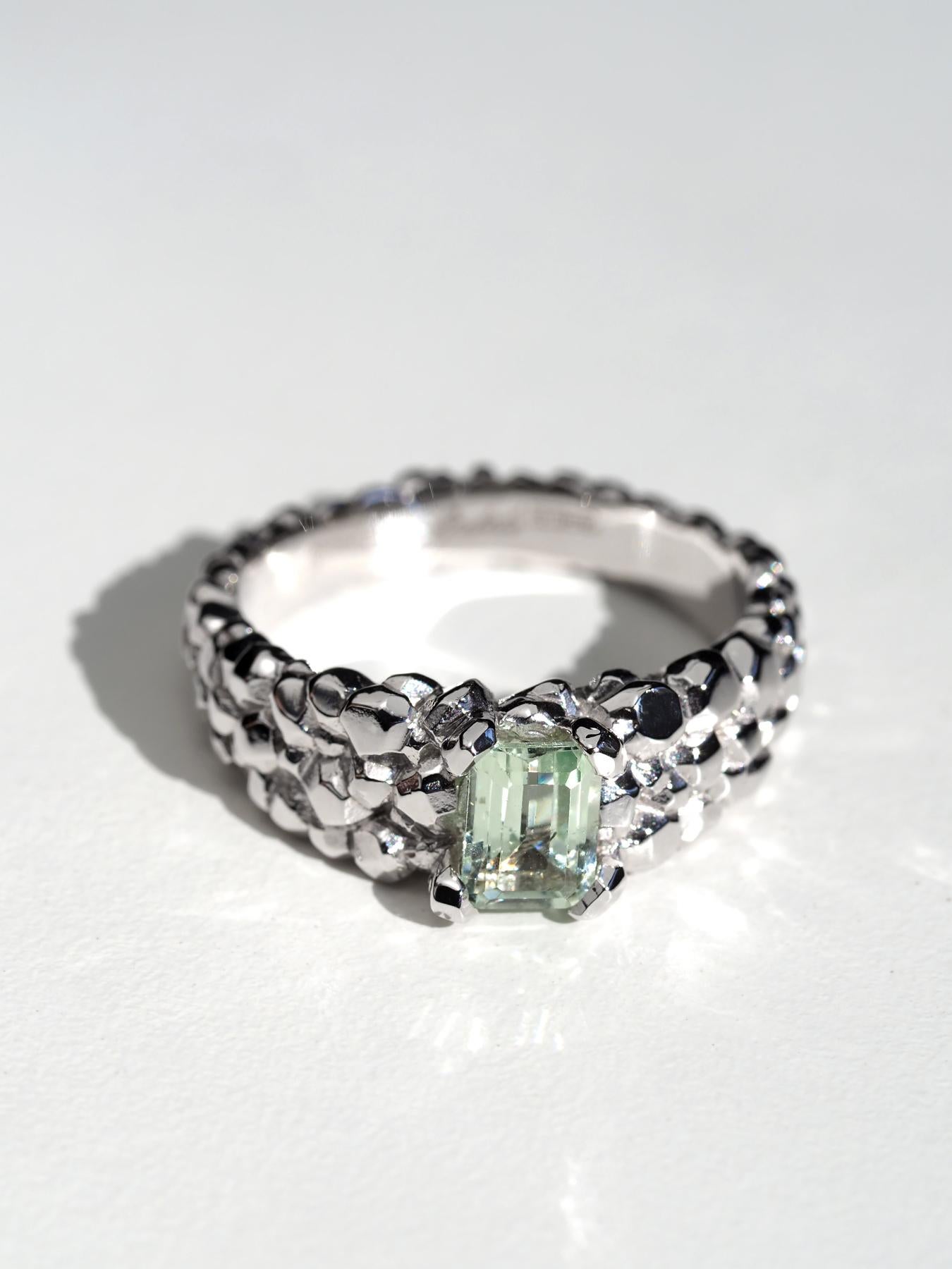 Heliodoro Anillo Berilo Oro Blanco Certificado Verde Compromiso Regalo aniversario gia en Nuevo estado para la venta en Berlin, DE