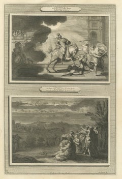 Heliodorus Scourged and Armies in the Sky over Jerusalem, Mortier, circa 1700