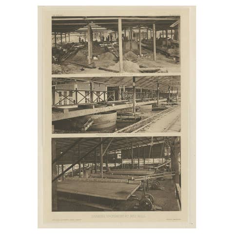 Heliograph of Tin Mining in Tronoh, Perak and Tambun in Sabah, Malaysia, 1907