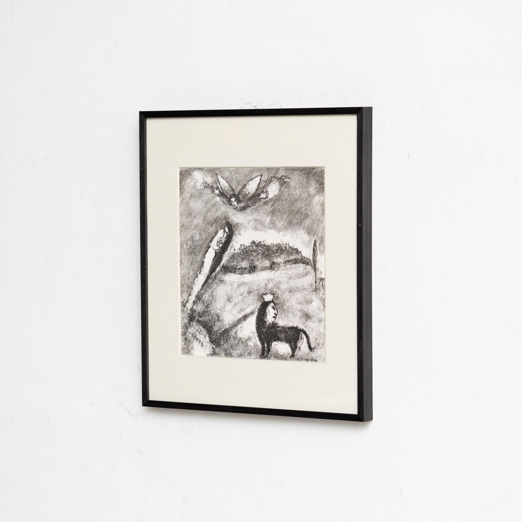 Mid-Century moderno Stampa eliografica di Marc Chagall dalla sua iconica serie biblica, 1956 in vendita
