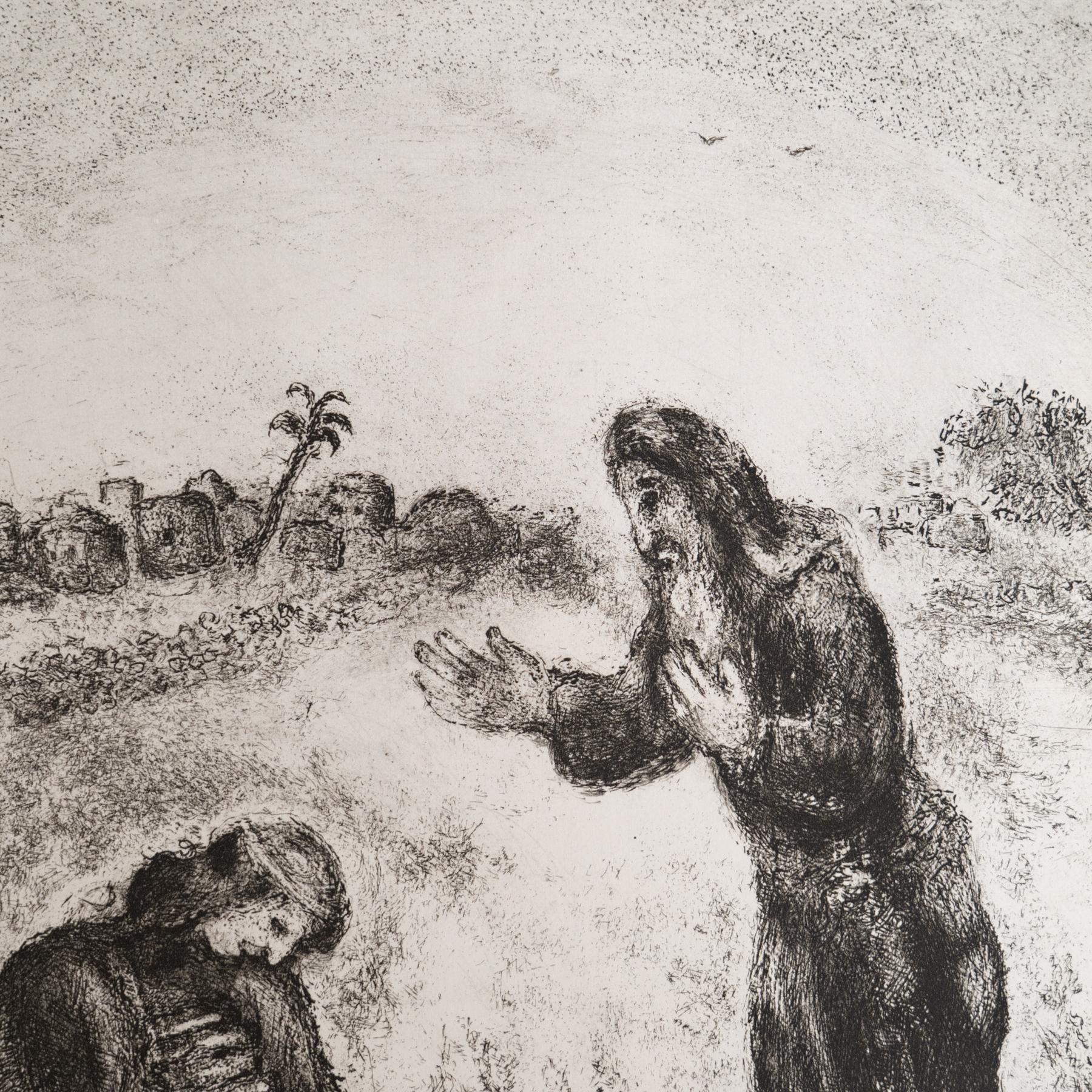 Heliograbado de Marc Chagall de su serie bíblica icónica, 1956 Francés en venta