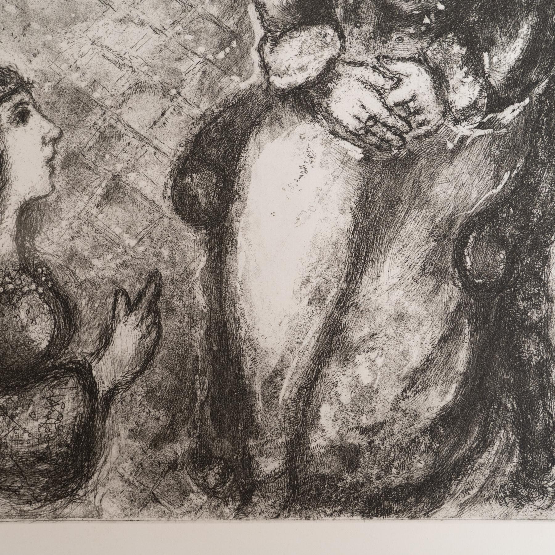 Heliograbado de Marc Chagall de su serie bíblica icónica, 1956 en Bueno estado para la venta en Barcelona, Barcelona
