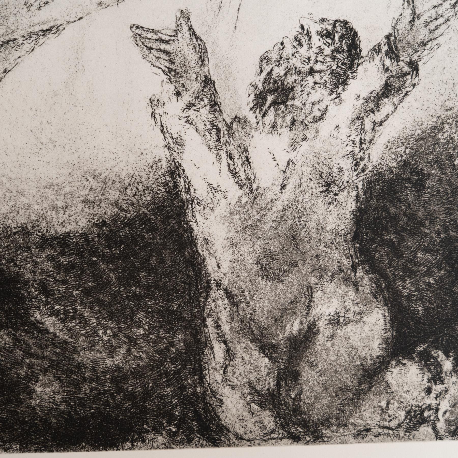 Heliograbado de Marc Chagall de su serie bíblica icónica, 1956 en Bueno estado para la venta en Barcelona, Barcelona
