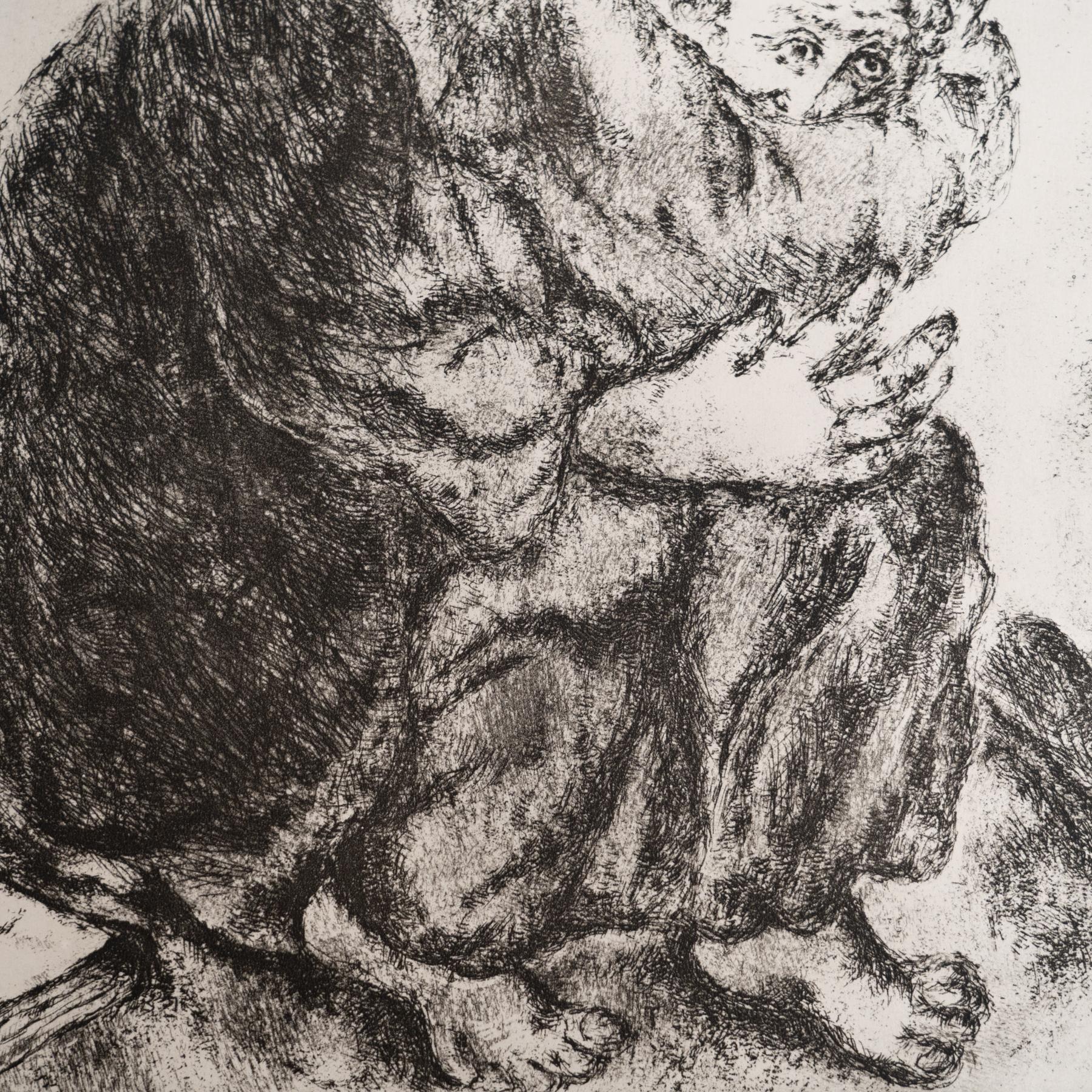 Heliograbado de Marc Chagall de su serie bíblica icónica, 1956 en Bueno estado para la venta en Barcelona, Barcelona