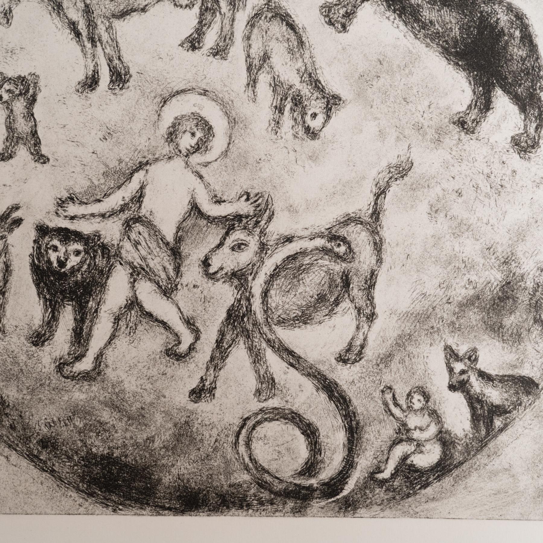 Heliograbado de Marc Chagall de su serie bíblica icónica, 1956 en Bueno estado para la venta en Barcelona, Barcelona