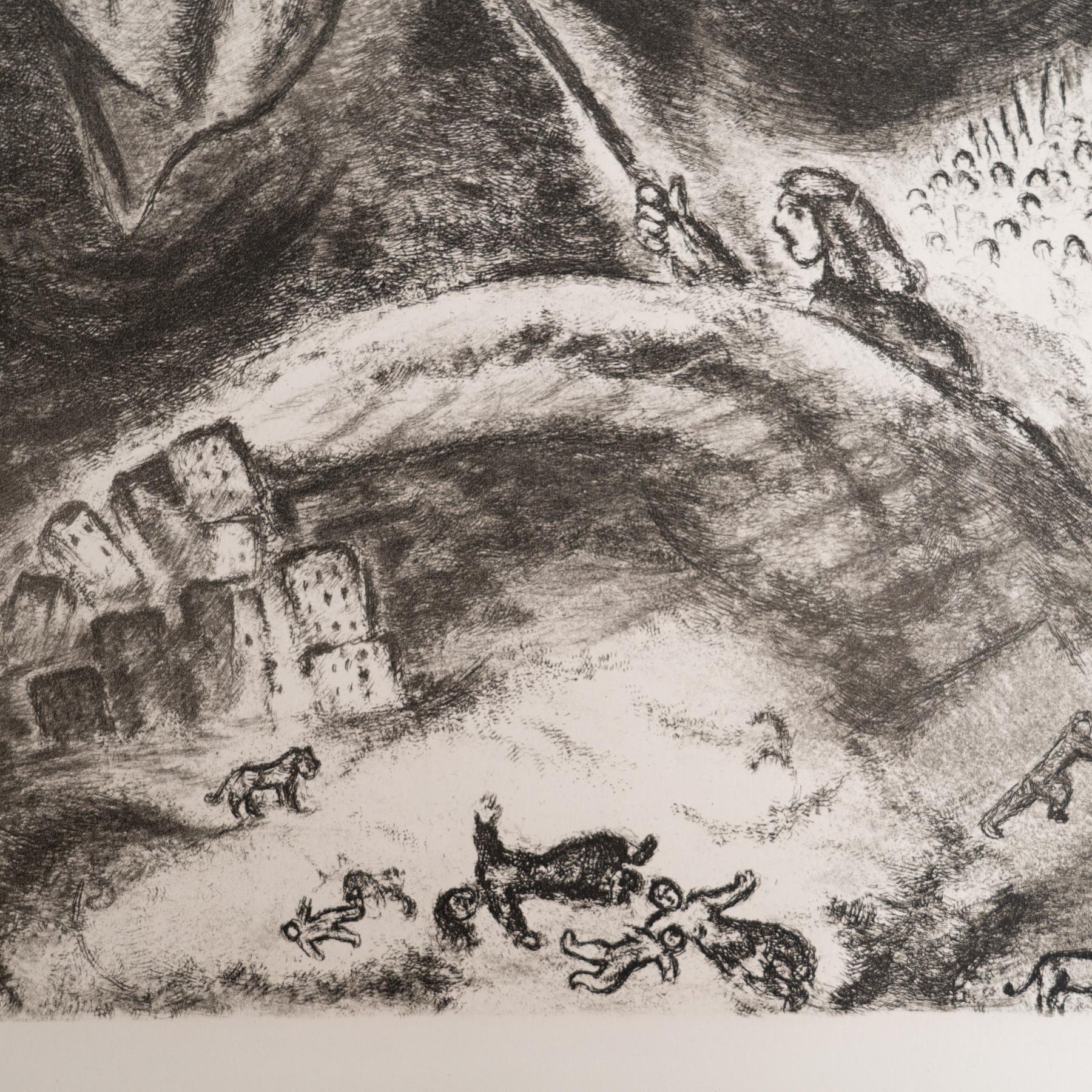 Heliograbado de Marc Chagall de su serie bíblica icónica, 1956 en Bueno estado para la venta en Barcelona, Barcelona