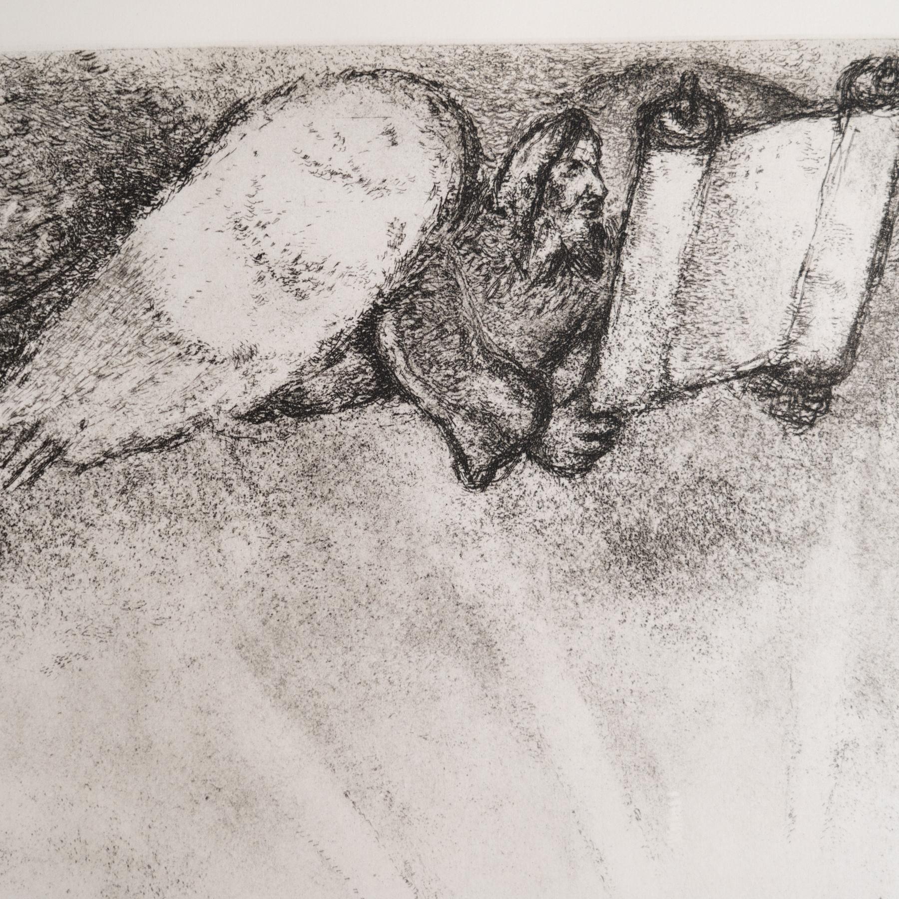 Heliograbado de Marc Chagall de su serie bíblica icónica, 1956 en Bueno estado para la venta en Barcelona, Barcelona