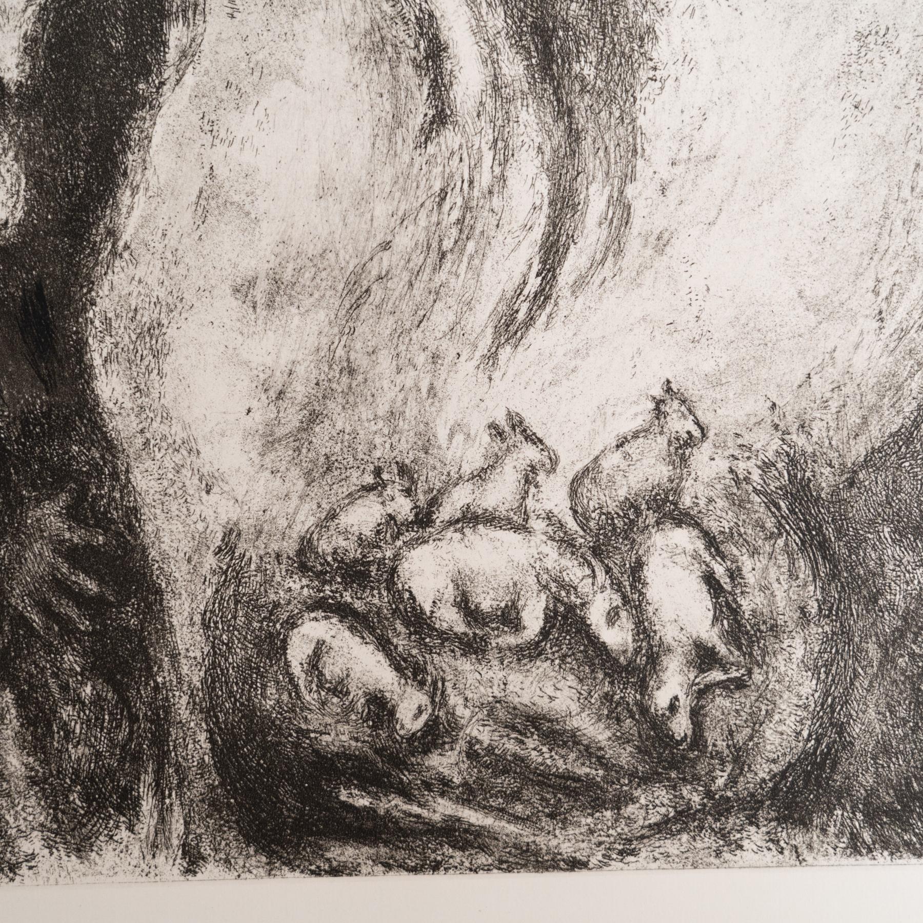 Heliograbado de Marc Chagall de su serie bíblica icónica, 1956 en Bueno estado para la venta en Barcelona, Barcelona