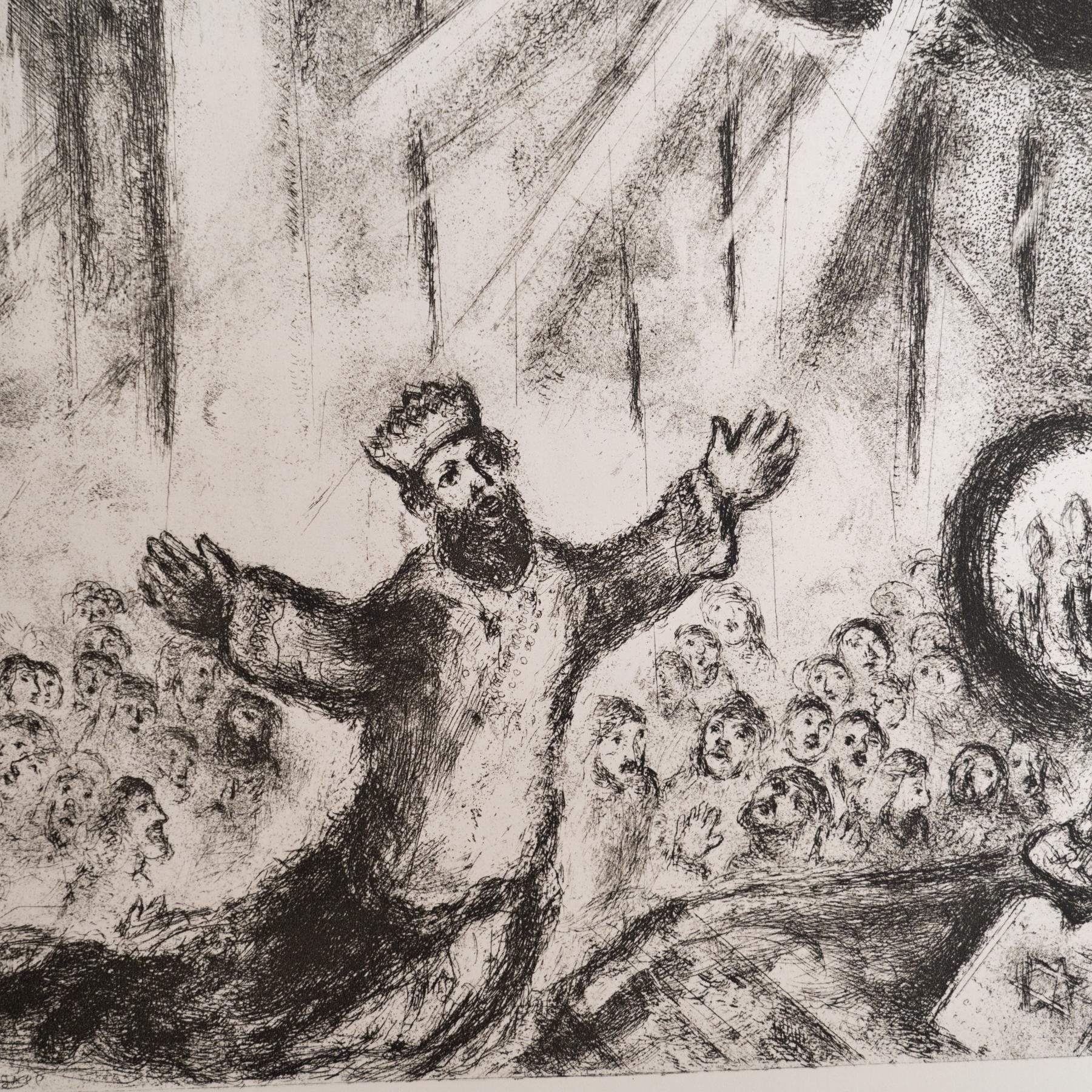 Heliograbado de Marc Chagall de su serie bíblica icónica, 1956 en Bueno estado para la venta en Barcelona, Barcelona