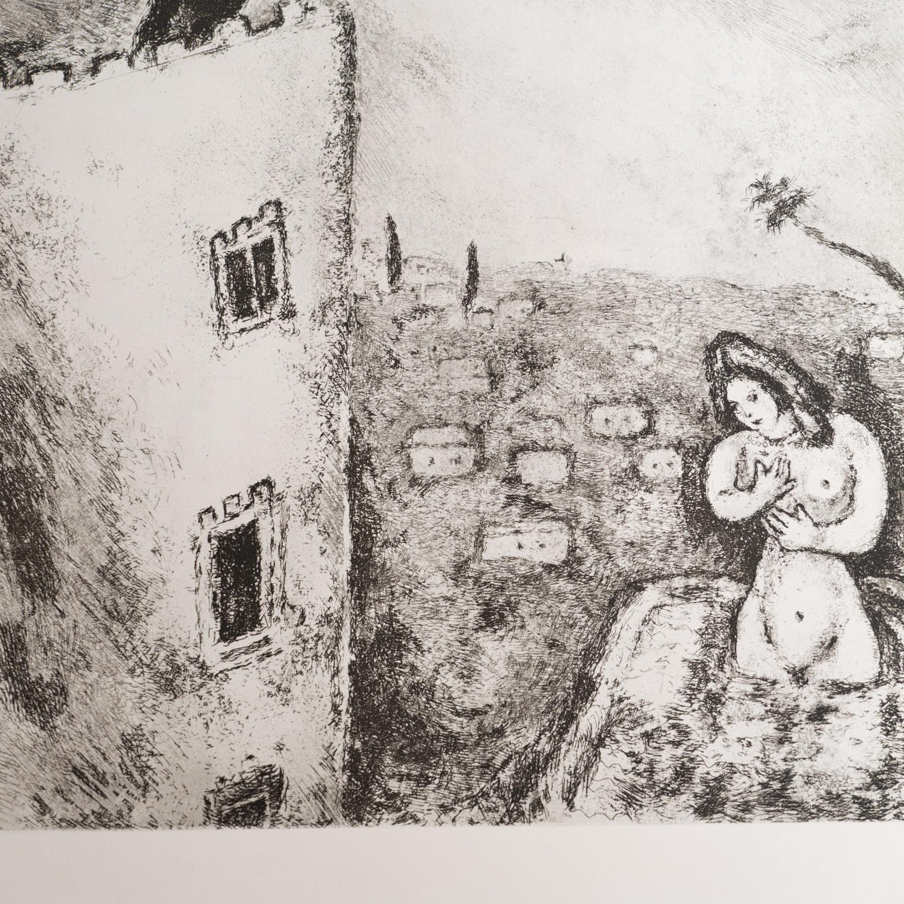 Heliograbado de Marc Chagall de su serie bíblica icónica, 1956 en Bueno estado para la venta en Barcelona, Barcelona
