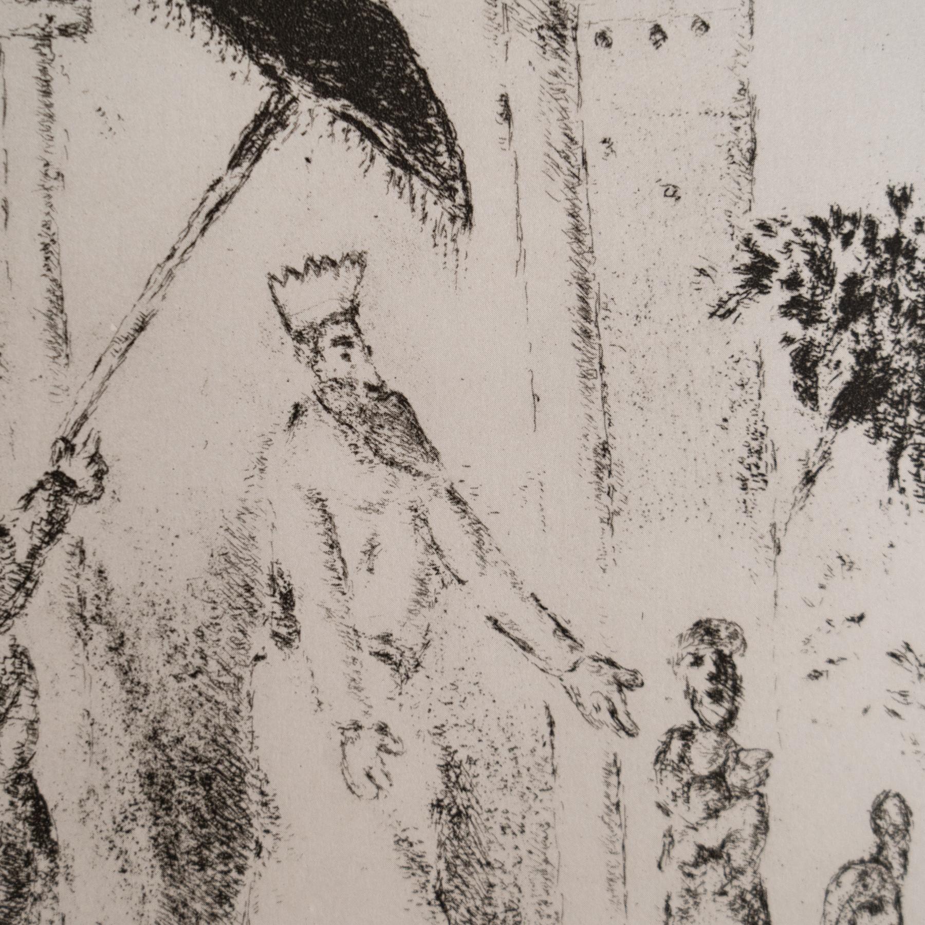 Metà XX secolo Stampa eliografica di Marc Chagall dalla sua iconica serie biblica, 1956 in vendita