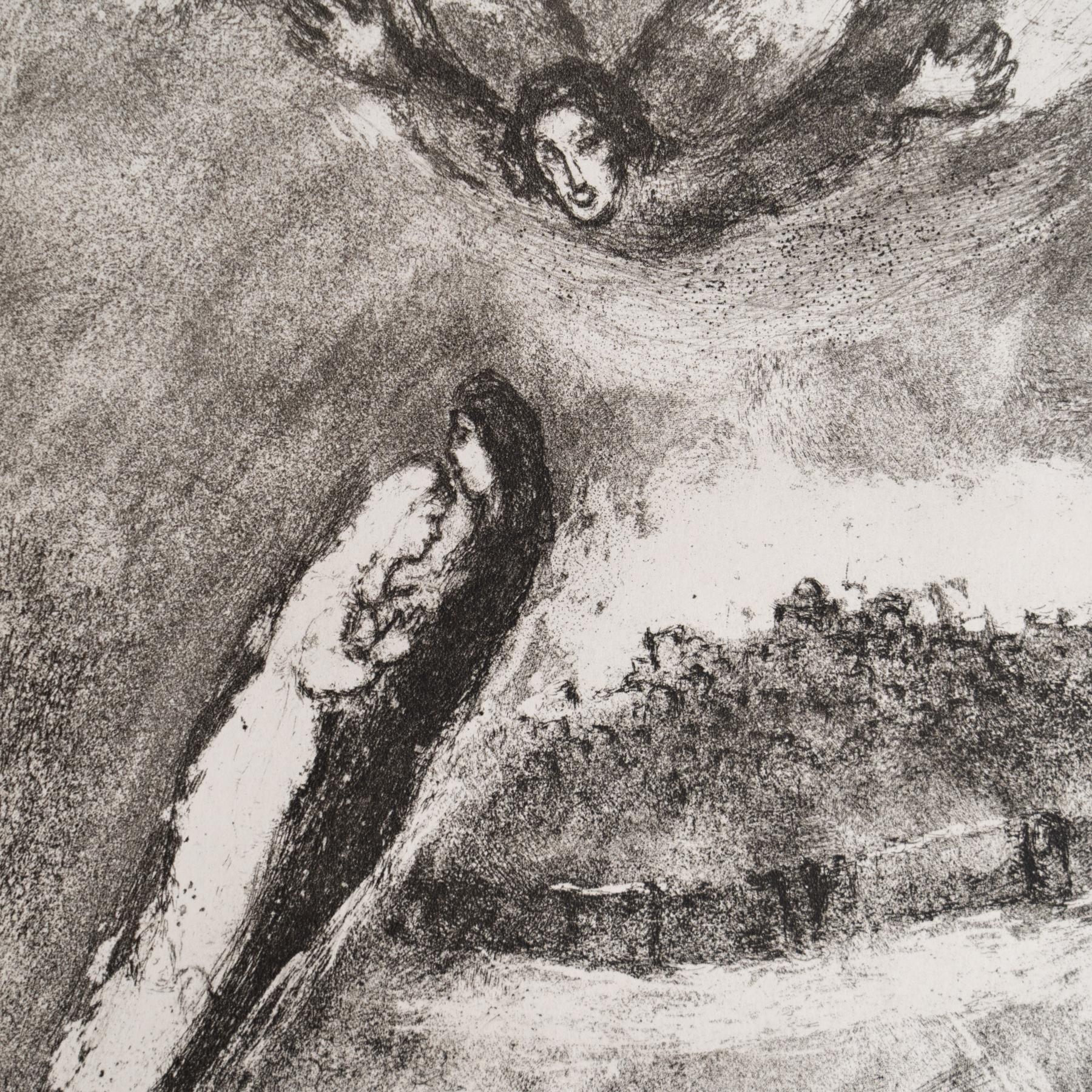 Metà XX secolo Stampa eliografica di Marc Chagall dalla sua iconica serie biblica, 1956 in vendita