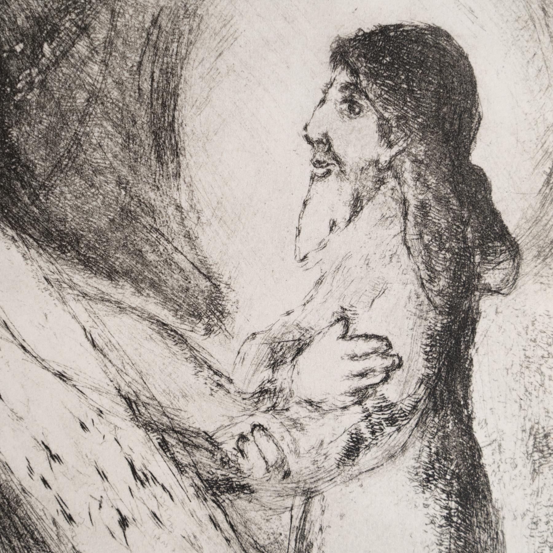 Heliograbado de Marc Chagall de su serie bíblica icónica, 1956 Papel en venta