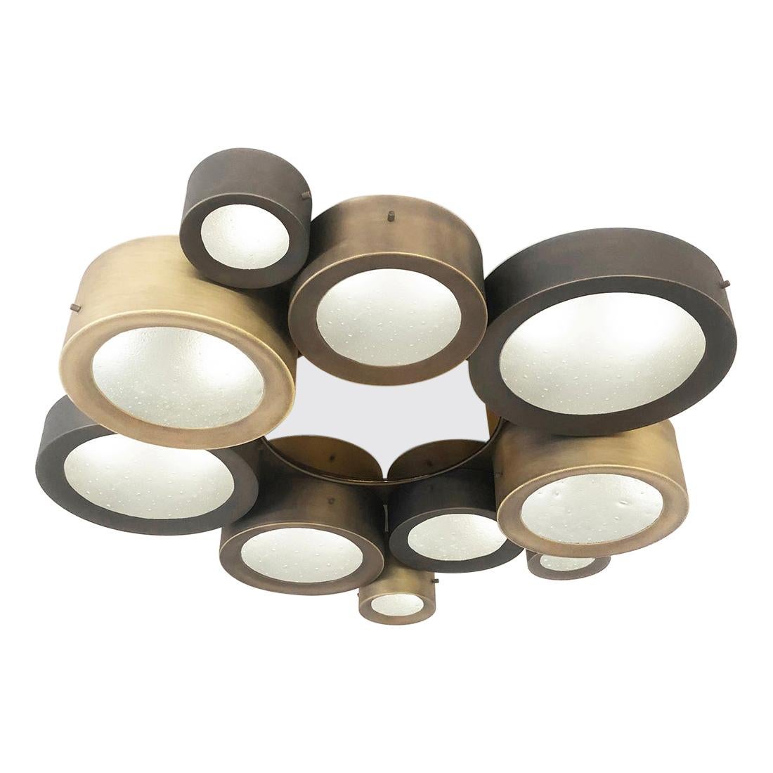 Helios 44 Ceiling Light by Gaspare Asaro-Bronze Finish For Sale