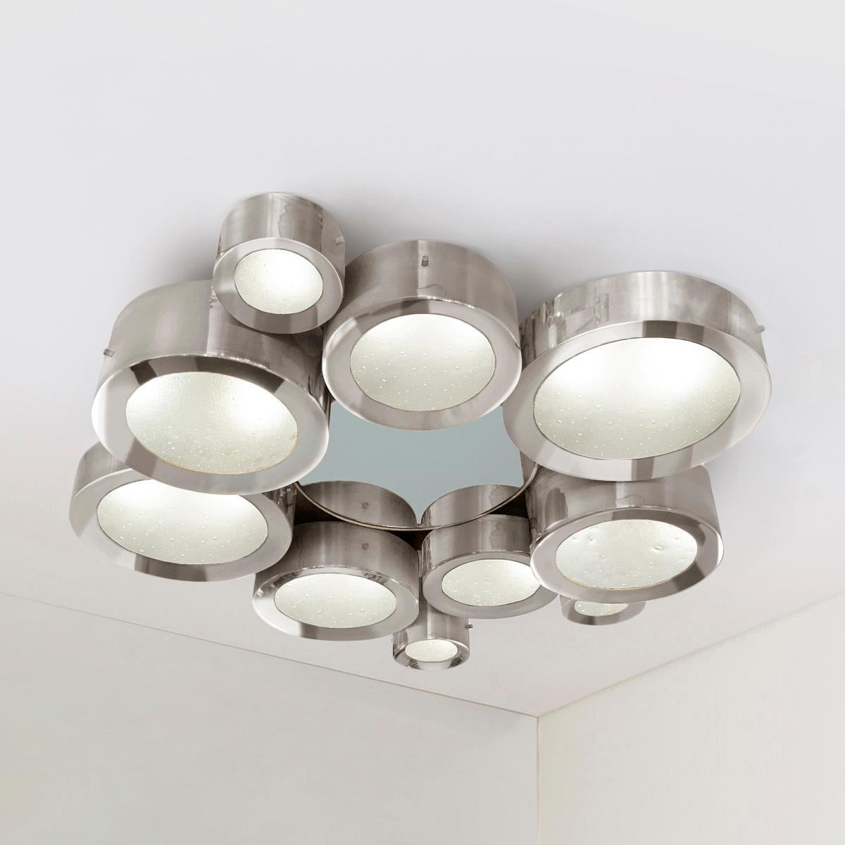 Helios 44 Ceiling Light by Gaspare Asaro-Bronze Finish In New Condition For Sale In New York, NY