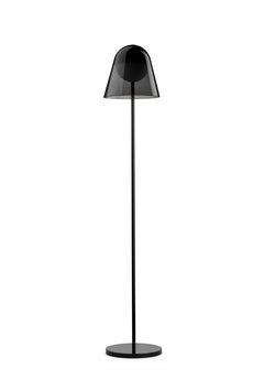 Helios Floor Lamp, Smoked Glass and Black Structure, Made in Italy
