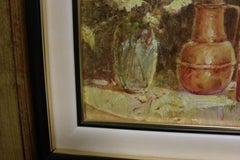 "Bodegon con Flores" by Helios Gisbert 9 x 9 in. Oil on Wood Panel