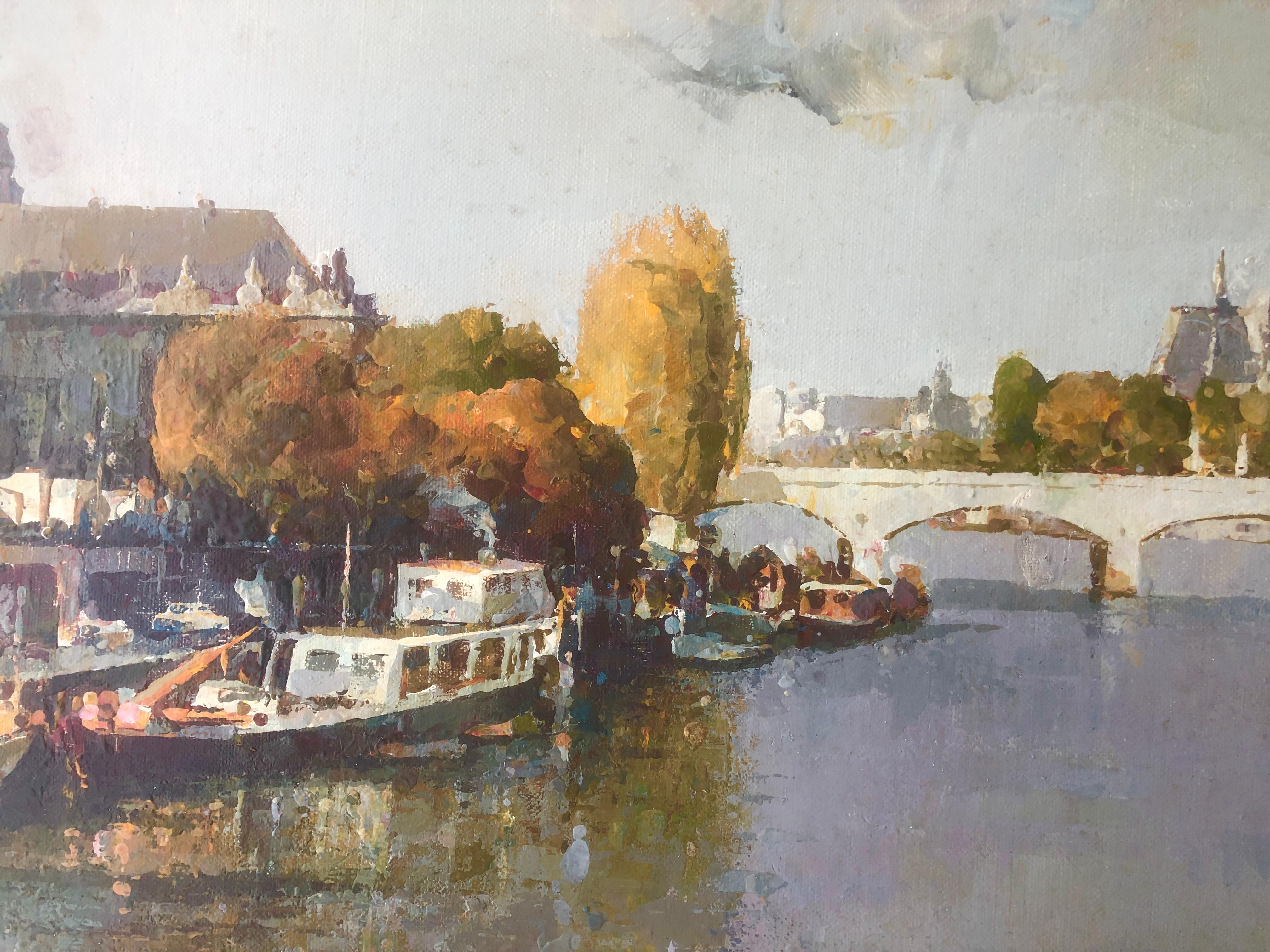 Fiume e ponte olio su tela pittura spagna arte europea spagnola 2