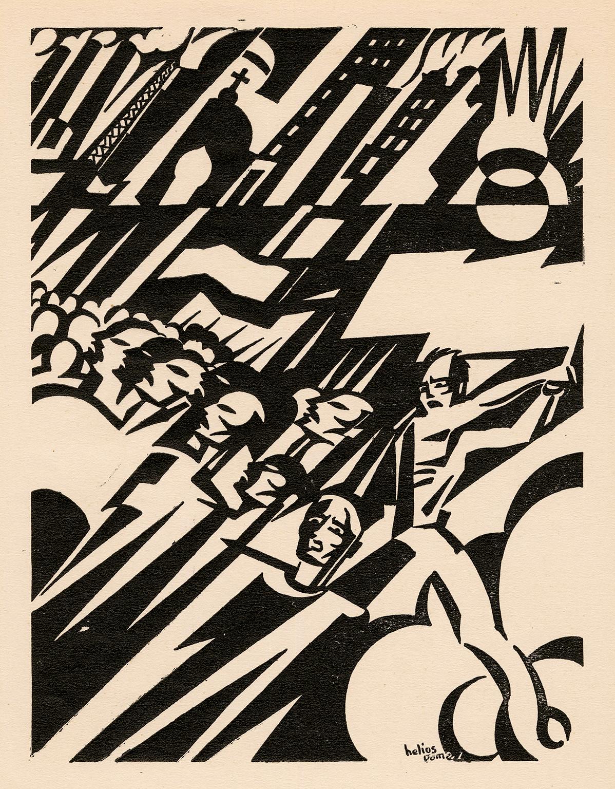 Helios Gomez Figurative Print - Avenir (To Come) form Días de Ira (Days of Wrath) — Anti-Fascist Modernism