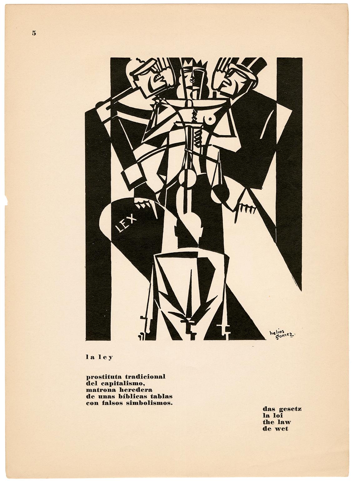 La Ley de Días de Ira - Modernismo antifascista - Print de Helios Gomez