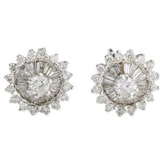 Helios in White Baguette Round Earring