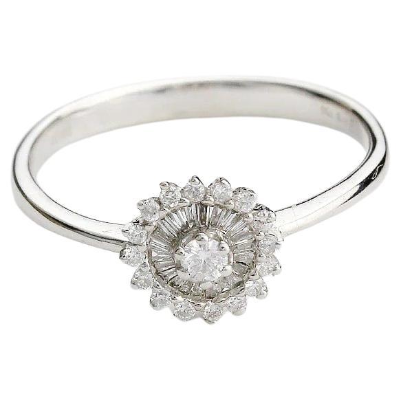 For Sale:  Helios in White Baguette Round Ring