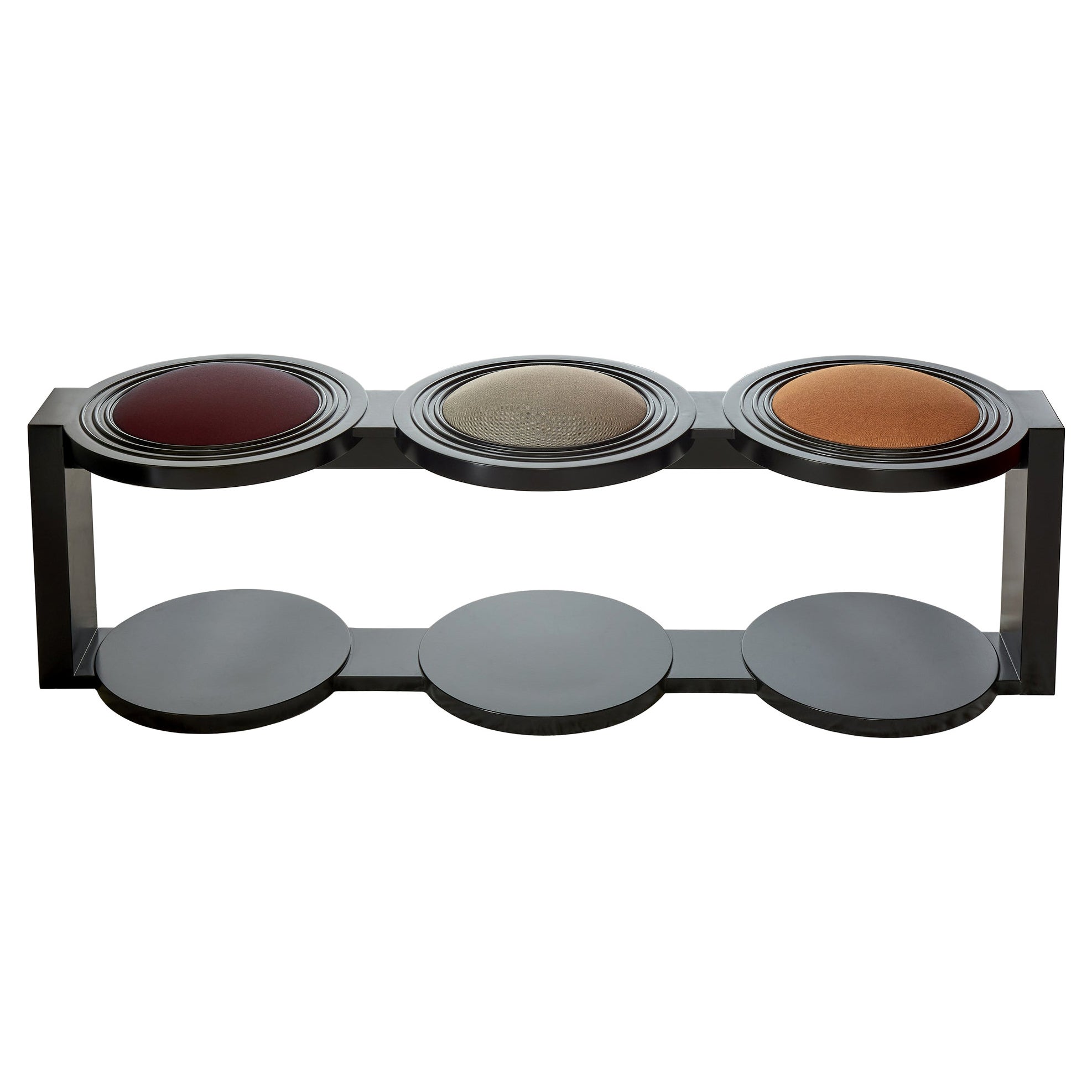 Hélios Outdoor Bench by Emilie Lemardeley, 21st Century, Iroko Wood