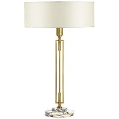 Helios Steel Ivory Table Lamp by Acanthus