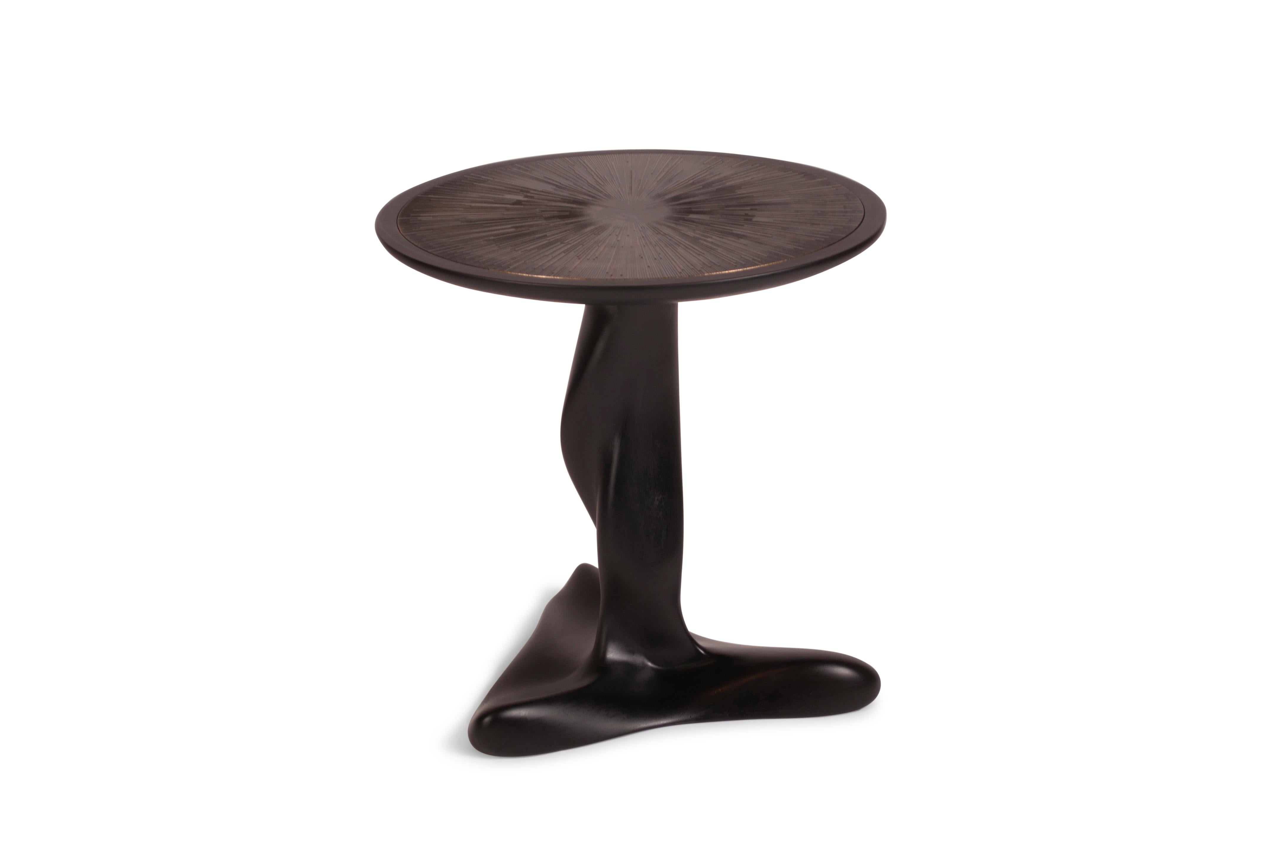 Helios Table Black Lacquer Gold leaf by Amorph In New Condition For Sale In Los Angeles, CA